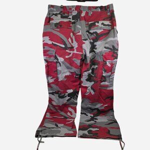 Red Urban Camo Cargo Pants 36x34 Military Utility